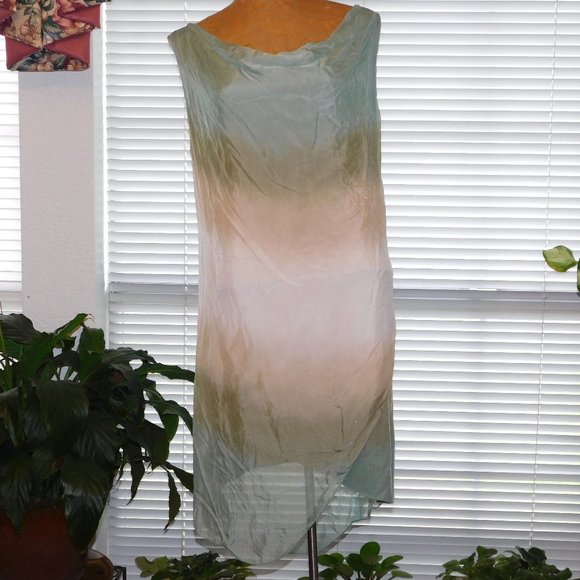 NWT Multi Color Part Silk Dress BACI S / M Made in Italy - Picture 1 of 5